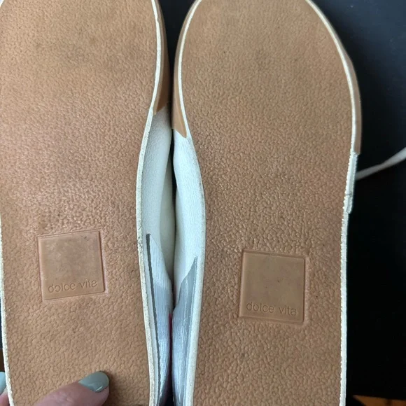 Dolce Vita - Leather Sneakers White with Leopard, Pink, and Yellow Accents - Picture 7 of 9